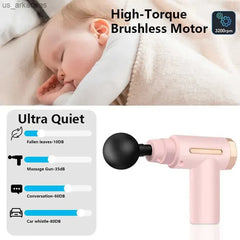 Portable Mini Muscle Massage Gun-Handheld Electric Deep Tissue Percussion Muscle Massager, Ultra Quiet Pain Relief Fascia Gun