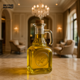 DANNY HOME VINTAGE WHITE GLASS OIL BOTTLE – EMBOSSED DESIGN WITH CORK LID FOR OLIVE OIL VINEGAR & POURING - 240ML