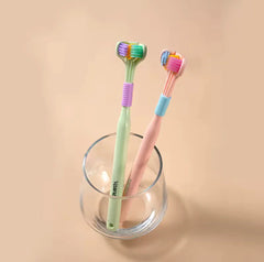Pack of 2 Soft Bristle 3 Sided Toothbrush, Oral Care Safety Toothbrush, Deep Cleaning Baby Toothbrush