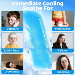 6 pcs Migraine Cooling Headache Patch For Fever and Relaxation Migraine Fever Stress Relief Instant Cooling Hydrogel Pads With Menthol For Kids and Adults Long Lasting 8 Hours Pain Relief Pack Of 6