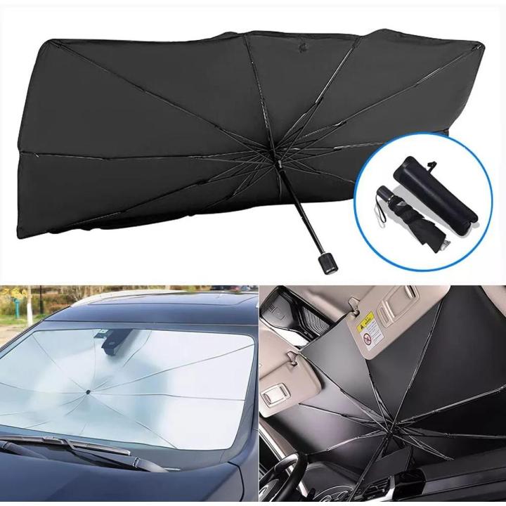 Universal Car Windshield Umbrella Sun Shade | Foldable | UV Reflection | Silver